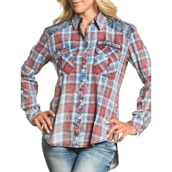 Affliction Womens L/S Button Down Shirt KNOXVILLE - Picture 11 of 11